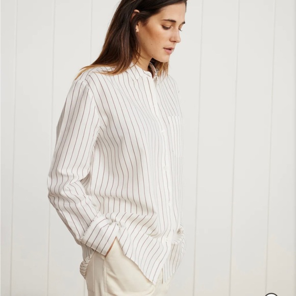 Jenni Kayne Boyfriend shirt walnut stripe - Picture 5 of 6